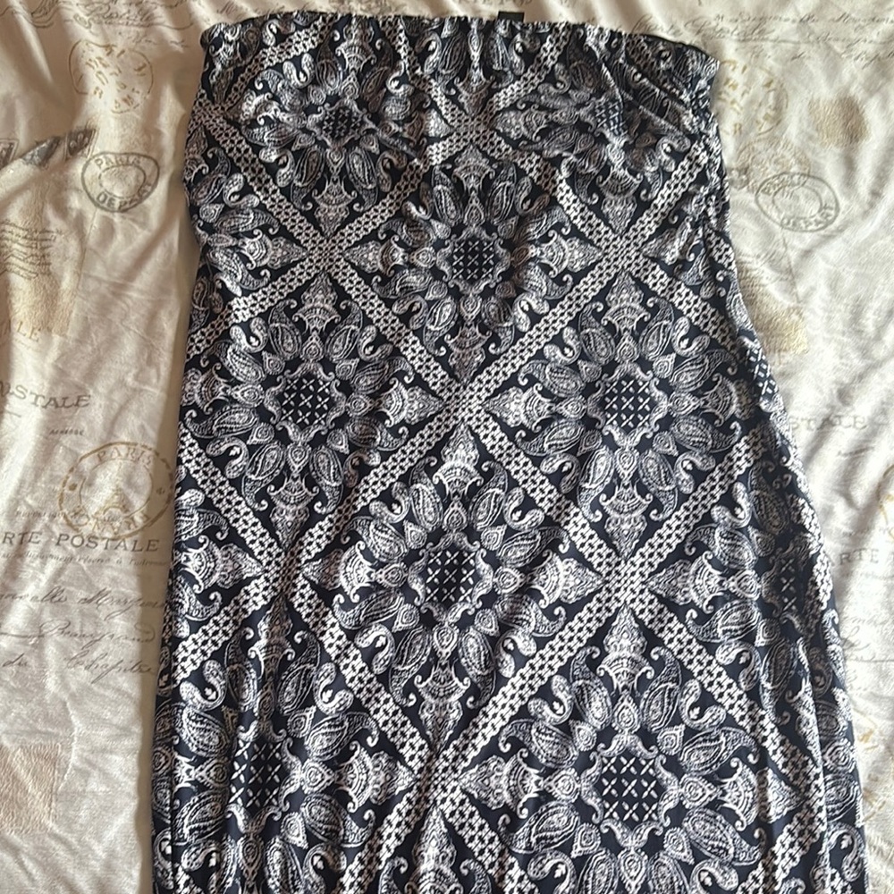 Blue and White Patterned Dress